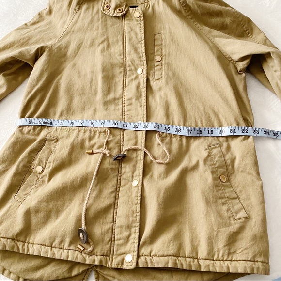 Tan Fleece Anorak Hood Lined Coat - Picture 4 of 11